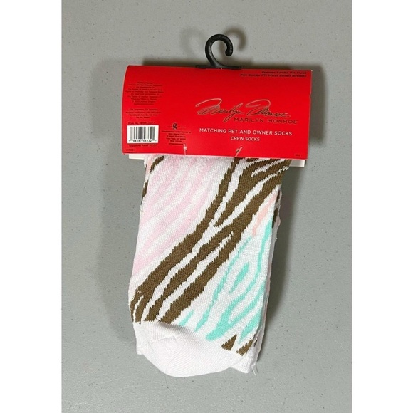 Marilyn Monroe Pastel Striped Matching Cat Cats Pet and Owner Crew Socks Set NWT - Picture 5 of 5